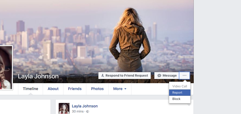 How to report a fake facebook profile